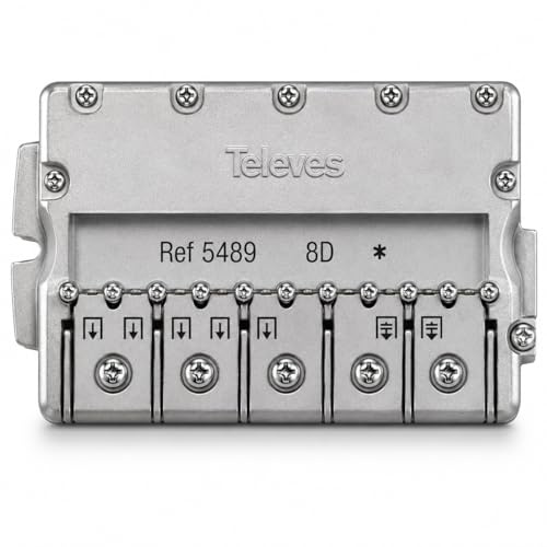 CABLEPELADO - Repartidor Distribuidor - Splitter - coaxial - conexión easyF - mínima amortiguación de señal - 5-2400mhz - 8 Salidas