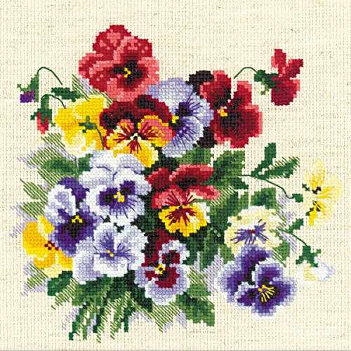 RIOLIS Counted Cross Stitch Kit 7.75X7.75-Pansy Medley (14 Count)