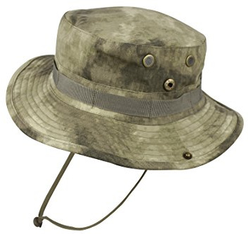 QHIU Boonie Taktischer Fischerhut, Sonnenschutz, Camouflage, für Camping, Wandern, Angeln, Herren, Unisex