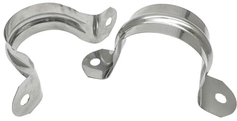 1.5inch Two Hole Strap U Bracket Stainless Steel Tube Strap Tension Clip Assortment Kit Heavy Duty Rigid Pipe Strap Clamp For The Inner Diameter of Water Pipe is 1.5inch 20Pcs（50mm）