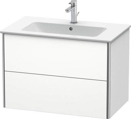 Duravit XSquare Waschtischunterbau wandhängend 81,0 x 47,8 cm, 2 Schubkästen, für Waschtisch ME by Starck 233683, Farbe (Front/Korpus): Basalt Matt Dekor - XS417204343