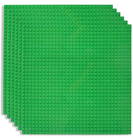 Lekebaby Lot de 6 Plaque de Construction Classic Verte, Classique Plaque de Base Vert 25 x 25 CM, Compatible avec Les Plus Grandes Marques