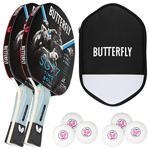 Butterfly® Timo Boll SG77 Tischtennisschläger | Tischtennis Racket Bat Hobby & Training | routinierte & taktisch geübte Spieler | ITTF zertifizierter Pan Asia Belag | konkave Griffform mit smart.Grip