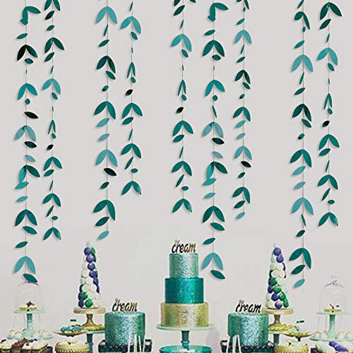 pinkblume 52Ft Party-Dekoration, dunkelgrün, Kit mit Blättern, zum Aufhängen, grüne Blätter, Banner mit Luftschlangen, für rustikales Geburtstag, Babyparty, Hochzeit, Verlobung, Dusche