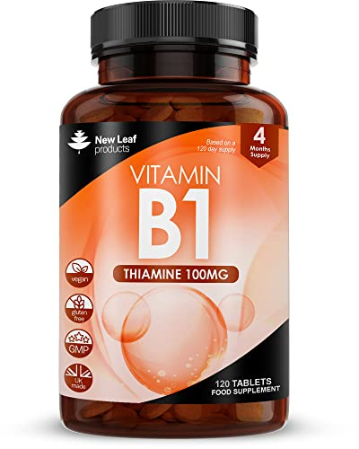 Vitamin B1 Thiamine Supplement 100mg (4 Months Value Supply) Thiamine Vitamin B1 High Strength – Heart Health, Healthy Nervous System, Immune Health, Energy Release Vegan, Gluten-Free, UK,120 Tablets