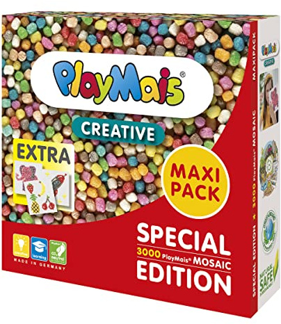 PlayMais MAXI PACK Creative per bambini a partire dai 3 anni | Giocattolo con 3.000 Playmais & modelli, stimola la creatività e le abilità motorie
