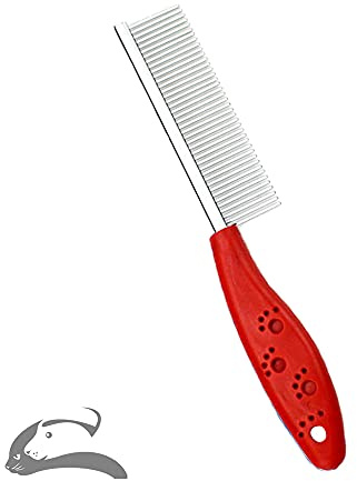 Sorxine Katzenkamm,Katzenkamm,Stahl Hundekamm,Hundekamm Metall,Stahlkamm für Katzen,1pcs (rot)
