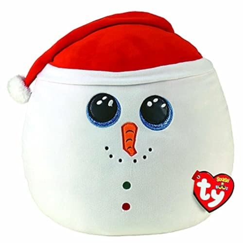 TY Snowman Squish Cushion, 30-35 cm, Multi-Colour