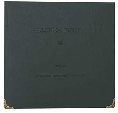 NUOBESTY Paper Memory Book, 22.3x21.5cm, Dark Green, Receipt and Ticket Album, Photo Memory Book, Wedding Album