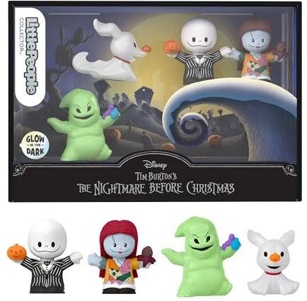 Little People Collector Disney - Set edizione speciale Nightmare Before Christmas di Tim Burton, 4 personaggi da collezione inclusi, giocattolo per bambini, 8+ anni, HNW96