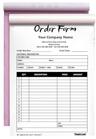 Custom Carbonless Sales Rechnungsformular Bücher für kleine Unternehmen, personalisiertes NCR 2-teiliges Quittungsbuch mit Carbon-Kopien, Cover hinzufügen Firmenname, Adresse und Nummer gedruckt