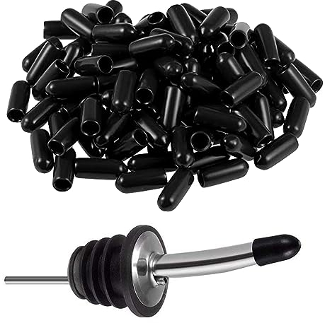 Rubber Caps for Bottles, 50 PCS Spirit Pourer Caps Rubber Hooded Pourers Dust Caps, Liquor Spout Covers, Bottle Pourer Covers, Dispenser Spout Dust Rubber Caps, Pourer Cap