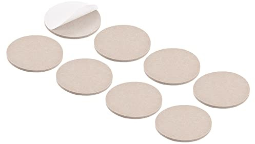 METALLIXITY Rotondo Feltro Mobili Imbottiture (90mm/3.54) 8pz, Autoadesive Pavimento Protezioni - per Casa Armadio Armadio Letto Piedi, Beige