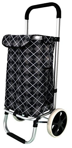 Alu Trolley Einkaufstrolley Tasche Einskaufsroller Einkaufswagen (Karo)