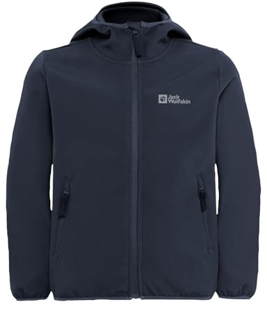 Jack Wolfskin Enfants Unisexes Fourwinds Kids Veste Softshell, Night Blue, 128 EU