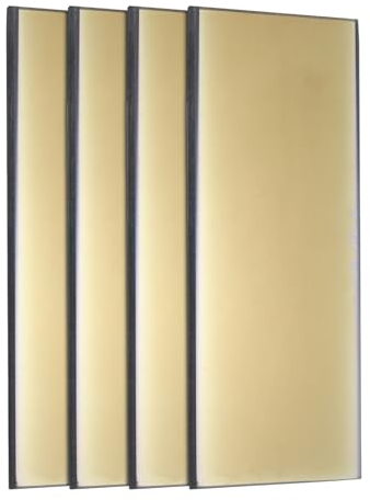 sourcing map 5pcs Welding Lens 2 x 4.25 Shade 11 Glass Replacement Welding Lenses Darkening Filter Plates for Welding Helmet, Gold Coated Black