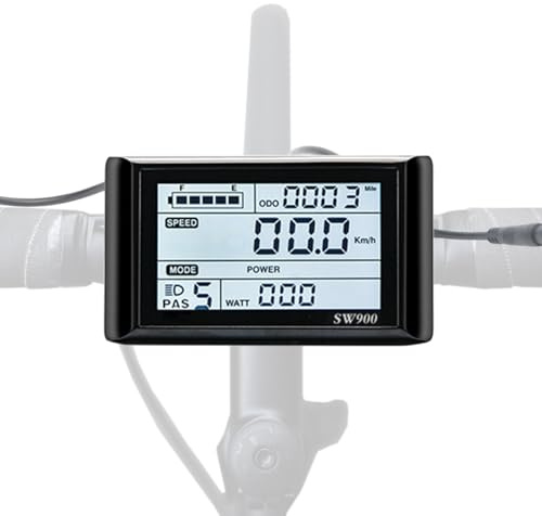 24V 36V 48V 60V Écran LCD de vélo électrique, écran de Panneau d'affichage de Compteur avec connecteur étanche Panneau d'ordinateur LCD de vélo pour vélo électrique