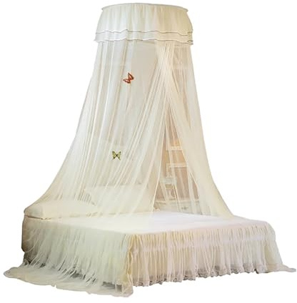 Mosquito Nets Mosquito Nets for Beds Dome Mosquito Nets Single Entry Mesh Bed Nets Lace Curtains Bedroom Decorative Bedspread Lace Mosquito Nets (for Girls Boys Beds)/White/1.2M