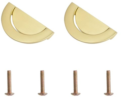 INCREWAY Maniglie a semicerchio per cassetti, a mezza luna, decorative, moderne, per armadietti da cucina, credenze, cassettiere, 2 pezzi, oro