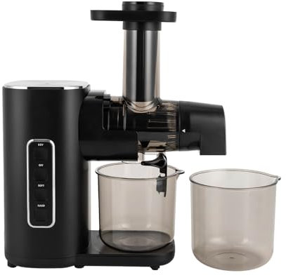 Spremiagrumi per frutta e verdura, 150 W, macchina centrifuga nera, in acciaio inox, con due amido di centrifuga regolabile, incluso bicchiere per succhi