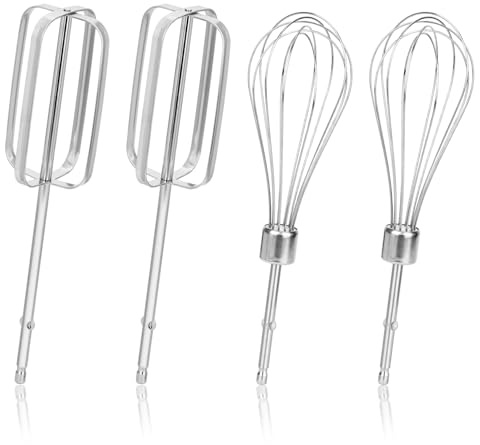 4pcs Hand Mixer Beaters Attachments Set for Hamilton Beach Hand Mixer | 2 Styles, Stainless Steel, Easy to Use and Clean, Replacement for Hamilton Beach Hand Mixer 62682RZ 62692 62695V 64699