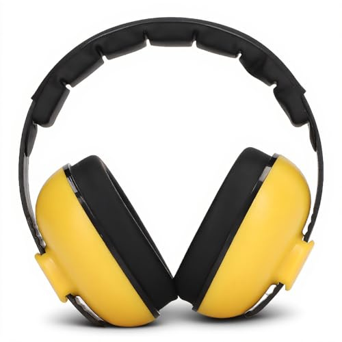 Yoidesu Baby Earmuffs Noise Reduction NRR 31dB Hearing Protection for 0-3 Years, Sound Blocking Ear Muffs with Soft Padded Headband, Compact Foldable Design for Travel, Yellow