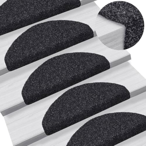 CFODOJ Home & Garden Artikel Selbsthaftende Stufenmatten 10 Stück Schwarz 65x21x4cm Nadelstanzer