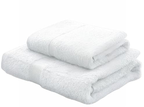 Set Asciugamani Bagno viso e bidet Morbido Spugna 100% Cotone Jacquard,1 Asciugamano Viso 60x110cm+ 1 Asciugamano Bidet Ospite 40x60 cm, Assorbente Resistente a Lavaggi Frequenti, Durevoli