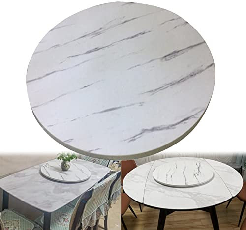 Grand plateau tournant en bois pour table de salle à manger, plateau rotatif à 360°, plateau Lazy Susan, 6 couleurs, assiette de service robuste et élégante pour plats de cuisine (blanc, 50 cm, 100