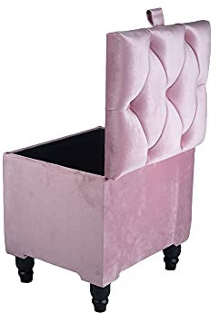 Samt gepolsterte faltbare Ottomane Aufbewahrungsbox rosa Spielzeug und Schuhe Aufbewahrungswürfel Mini-Bank Holz Ottomane Design Wohnzimmer Fußhocker mit Deckel