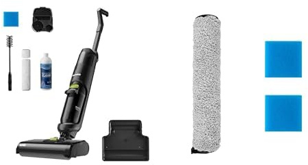 EUREKA NEW400 Nass-Trockensauger Kabelloser, Kabelloser Nass-Trocken-Hartbodenreiniger NEW400 Zubehör-Kit -(2 Wattefilter und 1 Rollenbürste inklusive)