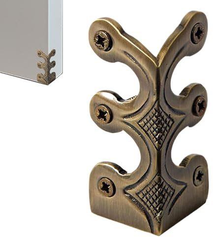 Pure Brass Baseboard Corner Protectors, 8 Pieces Baseboard Corner Protectors, Antique Corner Protectors, Solid Brass Skirting Board Corner Protectors, Vintage Metal Corner Protector With Screws