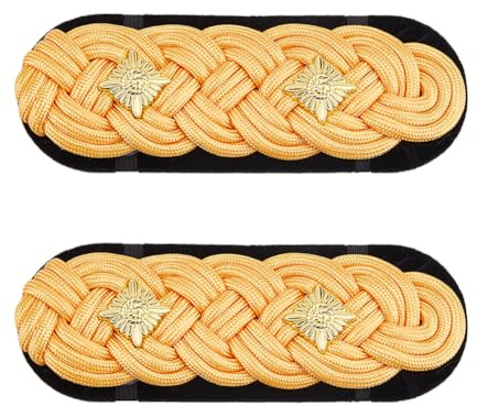 SUPERFINDINGS 1 Paar Epauletten Schulterzopf Schulterbretter Goldkordel Epauletten Aus Polyester Epaulettenbretter Für Militäruniform Kostüm Cosplay