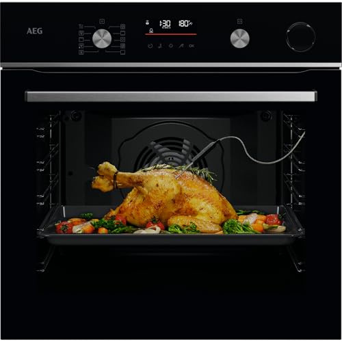 AEG SenseCook Multifunktions-Dampfgarer, OR6PB51WSB, mit SteamCrisp, Serie 6000, Kapazität 72 l, 9 Programme, pyrolytische Reinigung, Mutifunktion, LED-Display | 72 l Fassungsvermögen, Multifunktionsbackofen, Pyrolytfunktion