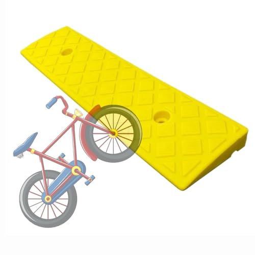 Rampes de seuil Portables 4, 5, 6, 7, 8, antidérapantes, pour Portes, entrées, garages (Jaune, 50 x 38 x 15 cm)