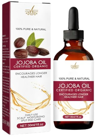 Olio Capelli Denso - Olio di Jojoba Anti-Frizz per Capelli Più Spessi, Liquido per Massaggio del Cuoio Capelluto Biologico | per Ricrescita dei Capelli per Donne e Uomini, Naturale per