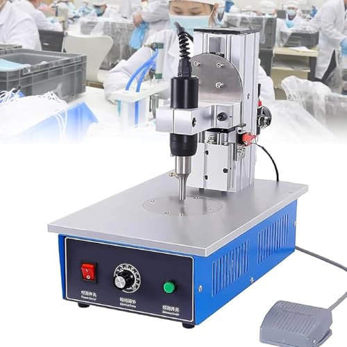 Saldatrice ad ultrasuoni in plastica con pedale elettronico, 1200W 35KHz per tessuti non tessuti e indumenti protettivi, soluzione di saldatura da tavolo