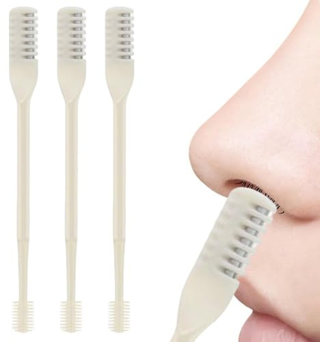 Nasenhaartrimmer für Damen Doppelkopf Nasenhaarschneider | 3 Teile Clipper, 360 Grad Rotierender Rasierer für Pflege, Schneiden und Rasieren