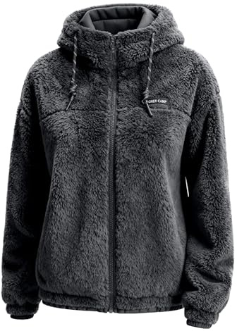 Pioneer Camp Women's 650g Fleece Jacket Extra Warm with Hood, Breathable and Windproof, Outdoor Leisure Sweatshirt