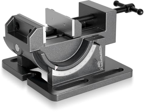 Morsa A Culla Per Impieghi Gravosi Da 3 O 4 Pollici Angolo Regolabile Da 0 A 90°, Larghezza Ganasce 75/100 Mm Morsa Inclinabile In Ghisa Per Trapano A Colonna, Per Trapani A Colonna(Size:3In)