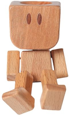Amesor Figura De Madera con Movimiento para Coche | Figura Decorativa Hecha A Mano para Salpicadero De Coche | Suministros Interior Auto Coleccionable para SUV Mesa