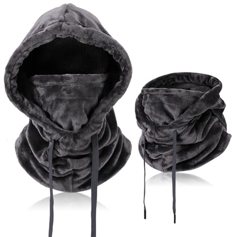 AYPOW Cagoule d'hiver en Polaire Chaud pour Homme Femme,Masque De Ski Multifonction Réglable Thermique Coupe-Vent,Unisexe Bonnet Chapeau avec Cache-Cou pour Plein Air Cyclisme Moto Randonnée Course