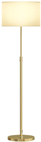 HOMCOM Stehlampe Wohnzimmer Dimmbar mit Leinenschirm Szenenmodis E27 | Höhenverstellbare Stehleuchte, Timer, 3 Farbtemperaturen, Fußschalter, 2,4G Fernbedienung, Standleuchte, Schlafzimmer, Büro