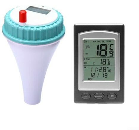 Kabelloses Pool-Thermometer, 2 Stück, digital, schwimmend, Wassertemperaturmessgerät mit LCD-Bildschirm für Schwimmbad und Spa, Fernüberwachung