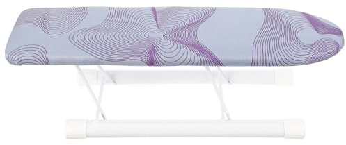 VICASKY Table à Repasser de Dortoir Portable Pliable Petite Taille Support Antidérapant Violet pour Repassage à Domicile Voyage, Coussin Résistant la Chaleur, Planche Compacte