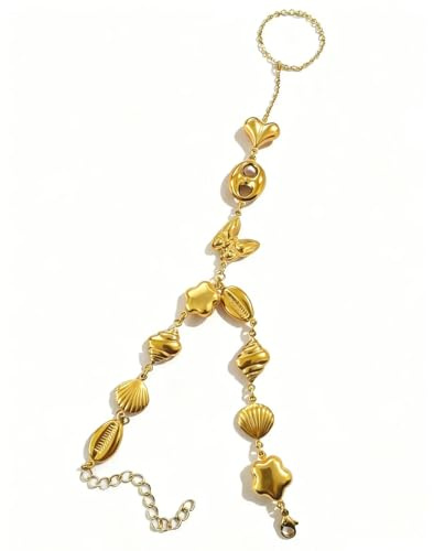 Chaîne de mains colorés Doigts connectés pour femmes Charme fleur en forme de cœur en forme de papillon Chaîne de main délicate Bijoux de mode Cadeaux Accessoires de vêtements Chaîne ajustable