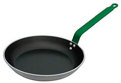 De Buyer - 8060.28 - Poêle ronde anti-adhésive choc - queue feuillard verte - Diamètre 28