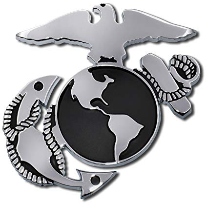 Electroplate Officially Licensed U.S. Marines Anchor Chrome All Metal Emblem for Cars, Trucks, and All Auto | Universal Fit at 3.0 x 3.0 | Weatherproof