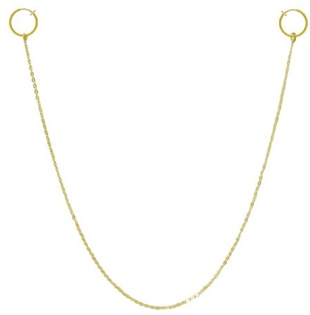 BodyJewelryOnline Vergoldete Brustwarzenkette (12 mm Federring), Vergoldet, Kein Stein
