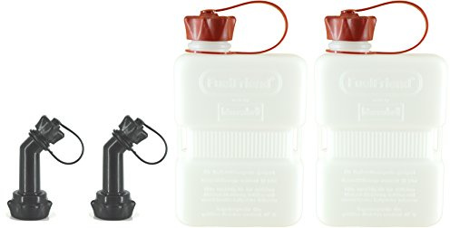 FuelFriend®-PLUS CLEAR 1,0 Liter - Klein-Benzinkanister Mini-Reservekanister + verschließbares Auslaufrohr - im Doppelpack